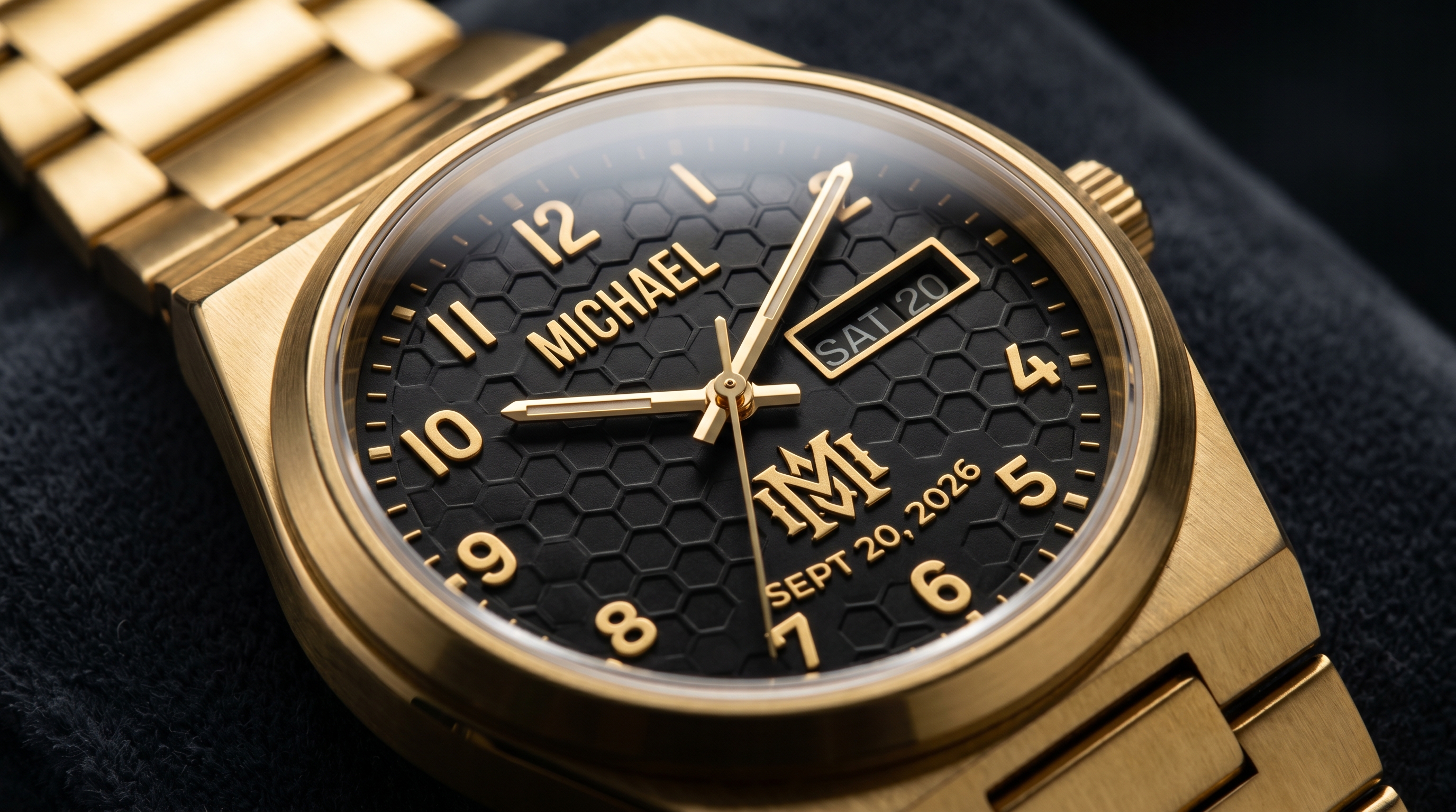 The Brotherhood Bond — Personalized Black Wedding Watch Dial Set