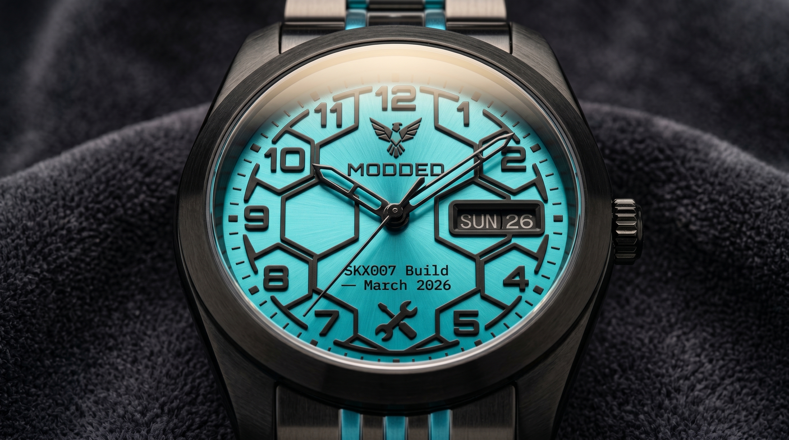 The Second Wind — Cyan Custom Dial for Watch Restoration Projects
