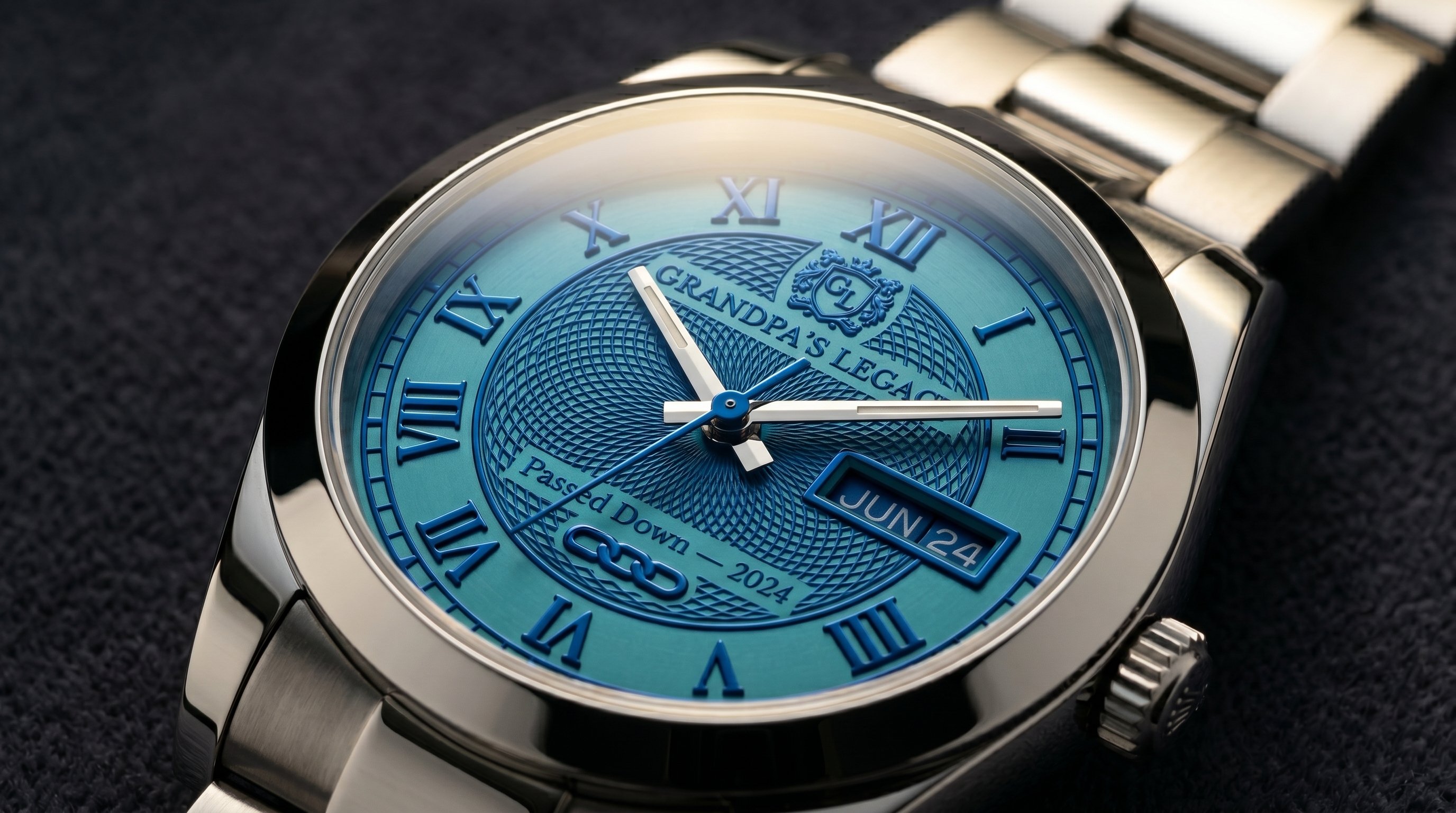 The Heirloom Reborn — Cyan Custom Dial for Inherited Watch Transformations