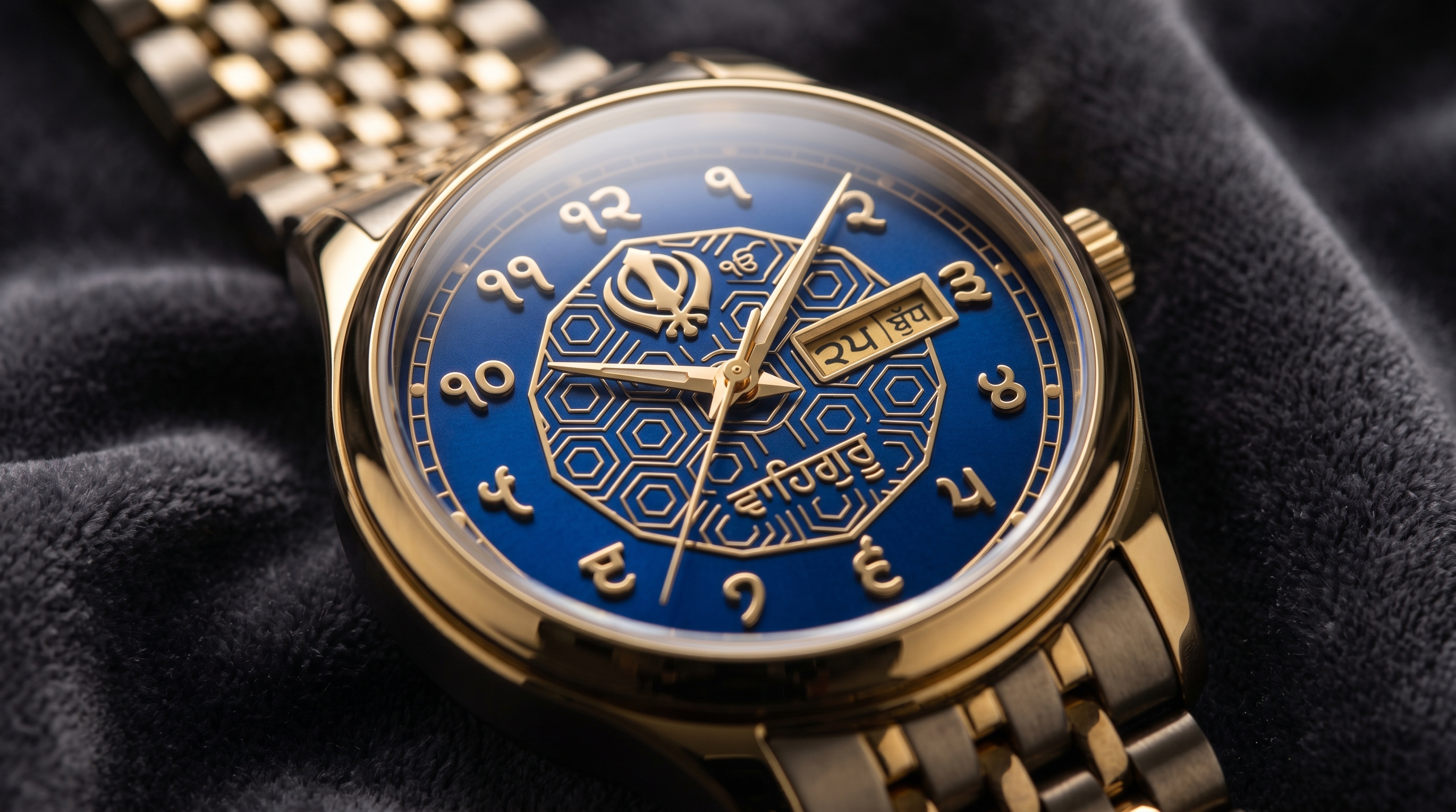 The Khalsa Dial — Custom Deep Blue Sikh Heritage Watch