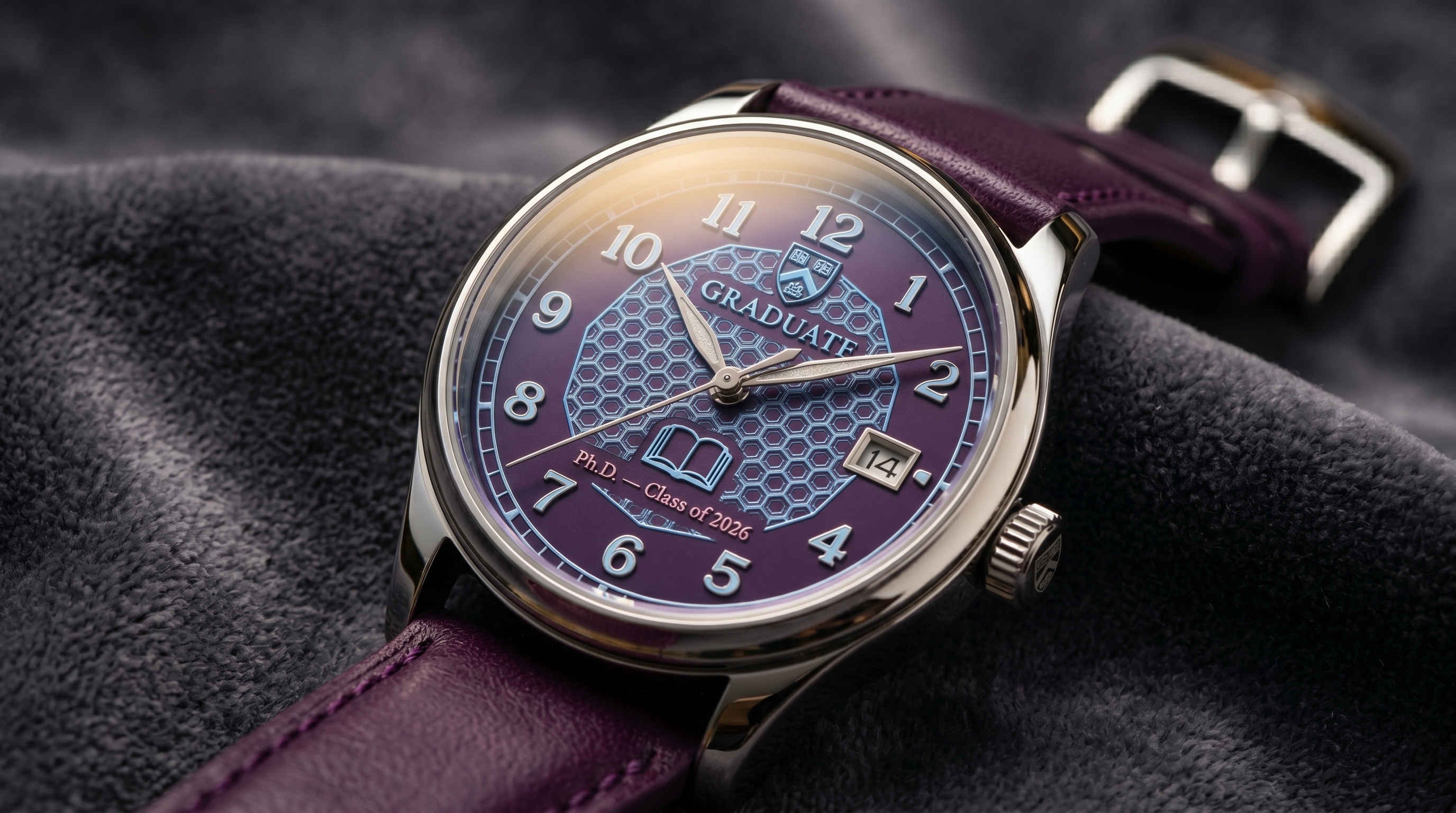 The Alma Mater — Deep Purple Matching Graduation Gift Watch Set