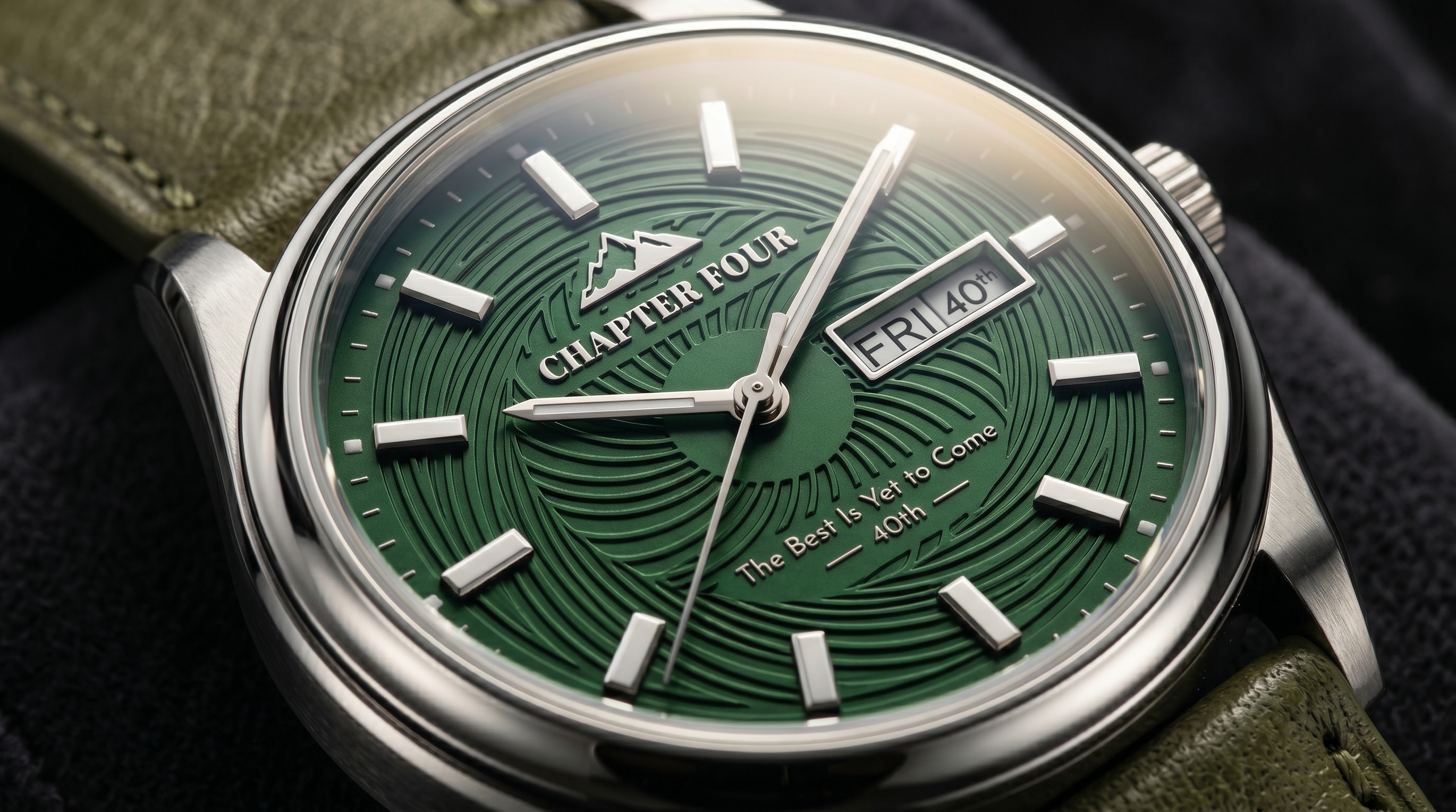 The New Chapter — Green Custom Milestone Birthday Watch Dial