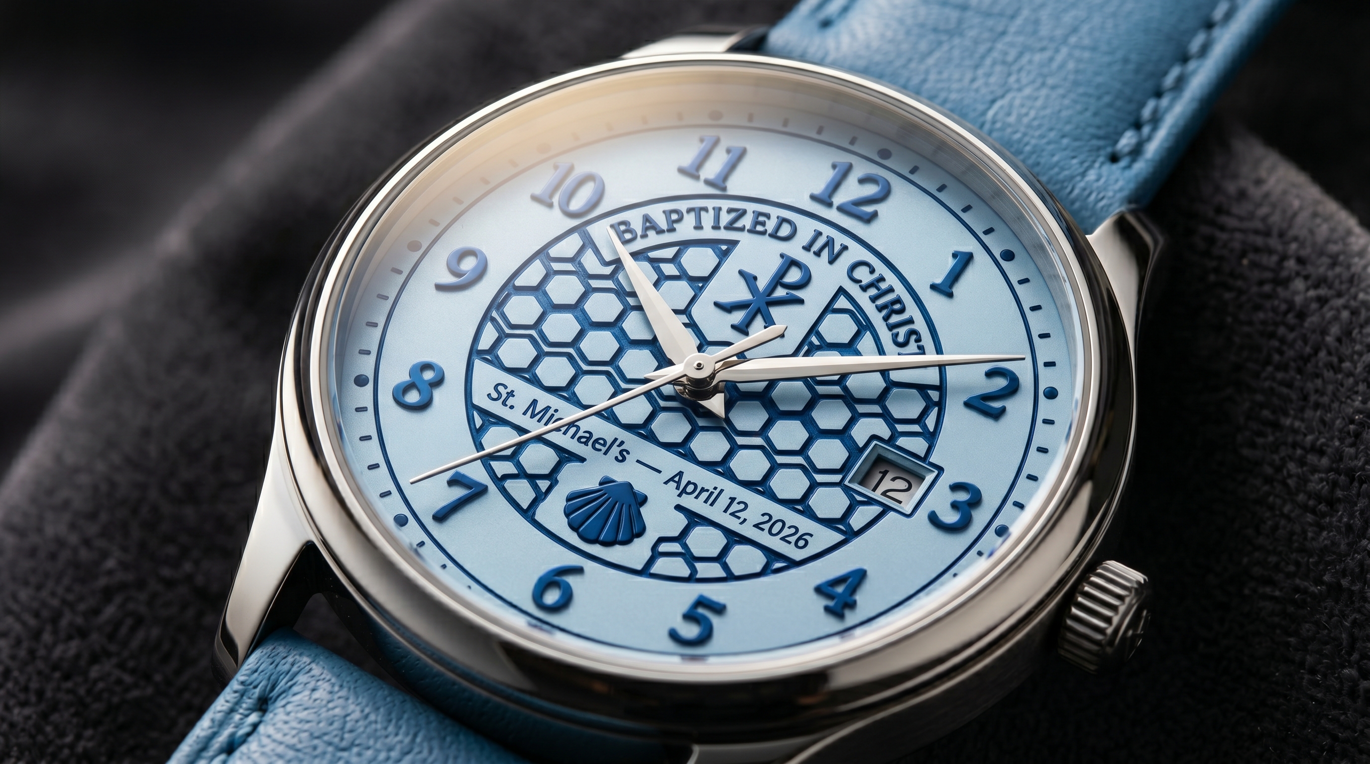 The Covenant Band — Light Blue Custom Baptism & Confirmation Watch Gift