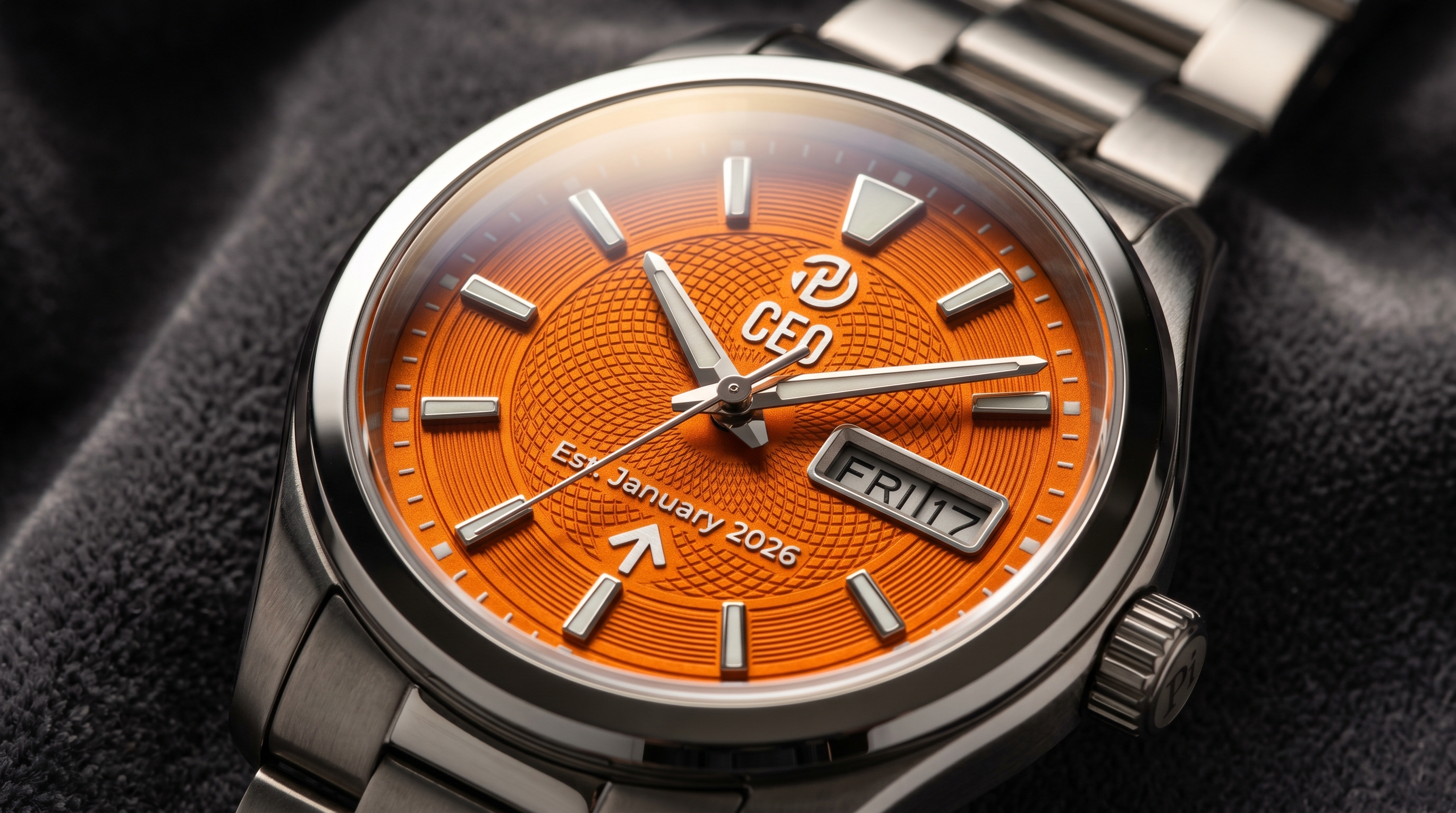 The Ascent — Vibrant Orange Executive Achievement Watch Dial