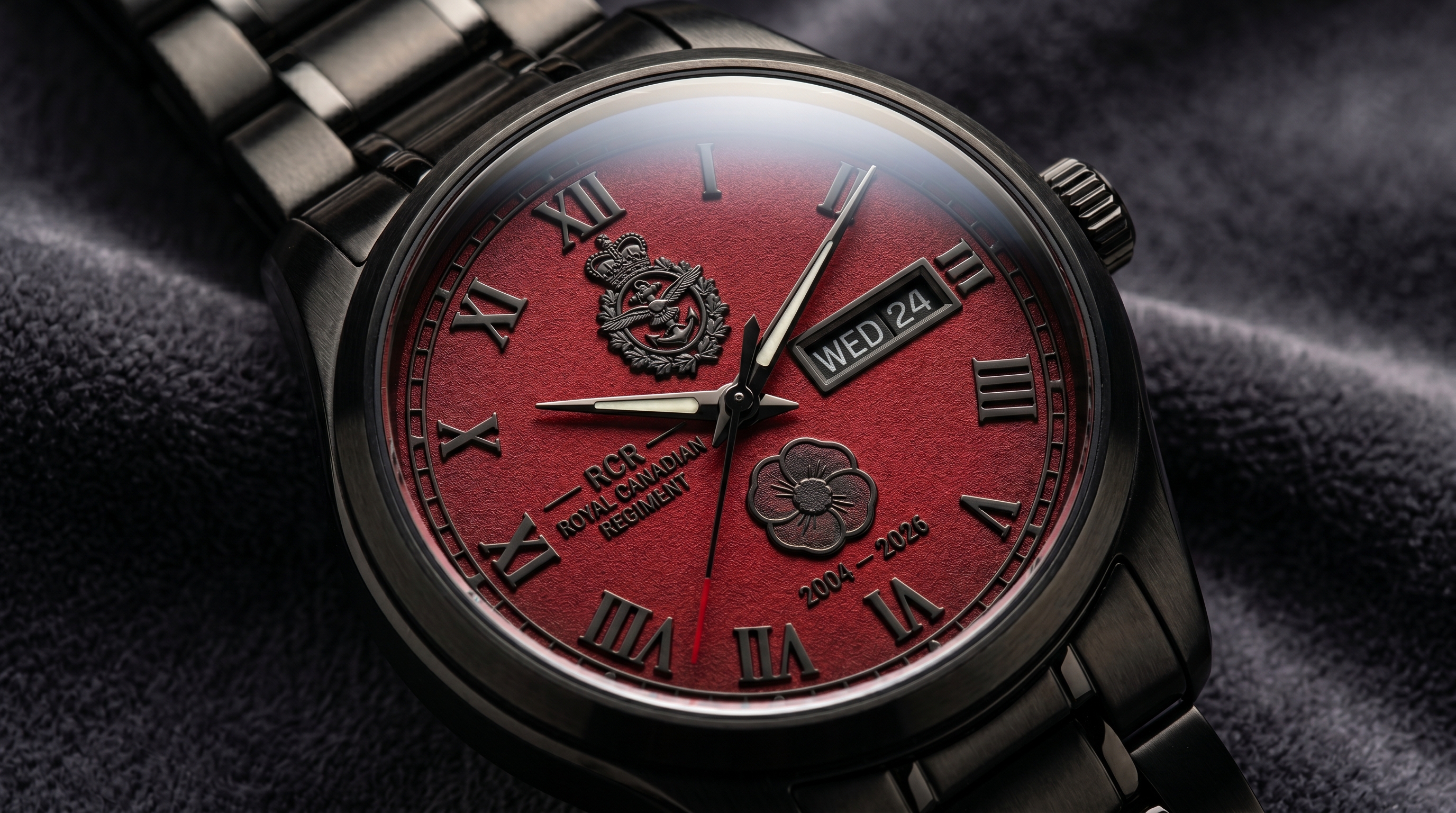 The Maple Guard — Red Military Heritage Custom Watch Dial