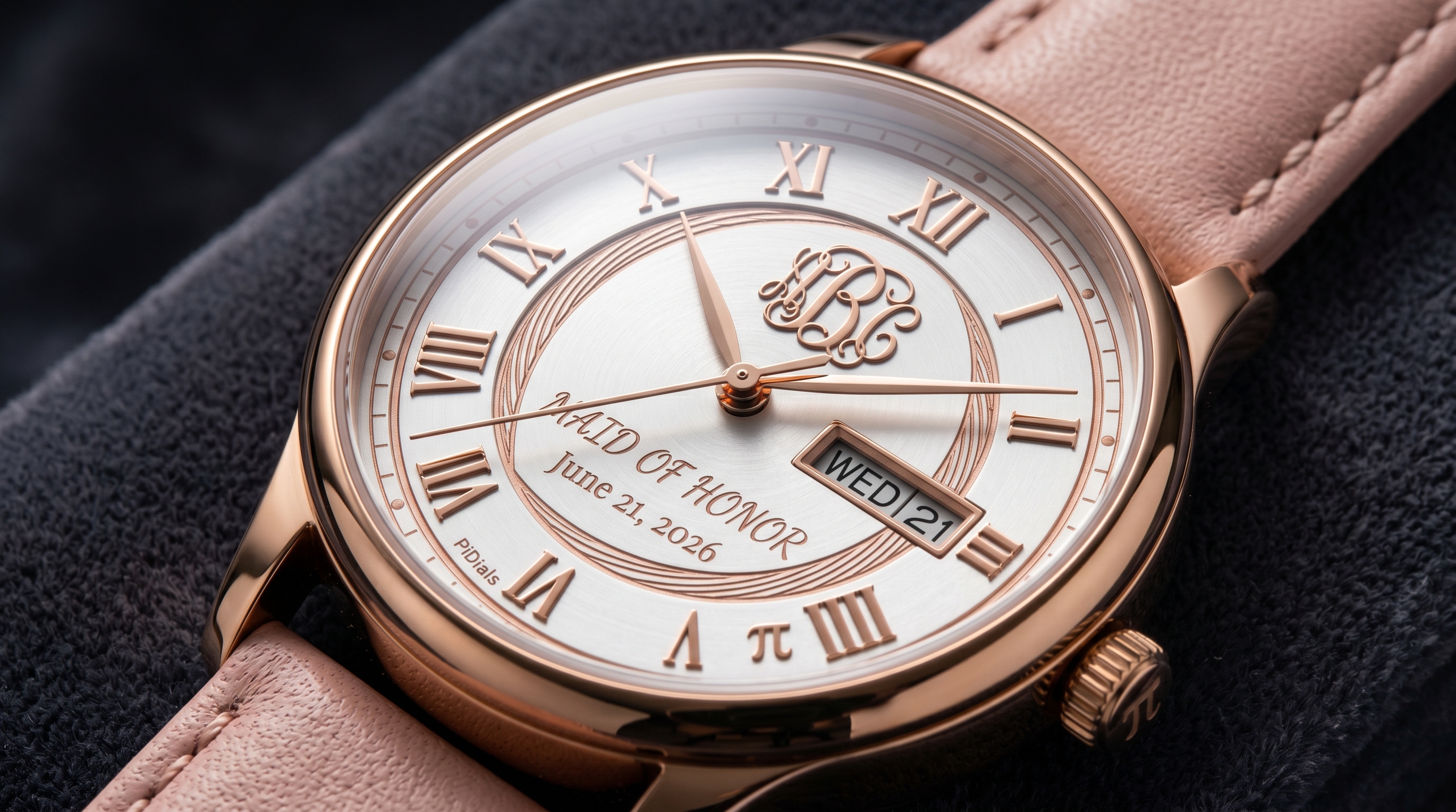 The Bridal Bloom — Custom White Bridesmaid Watch Dial
