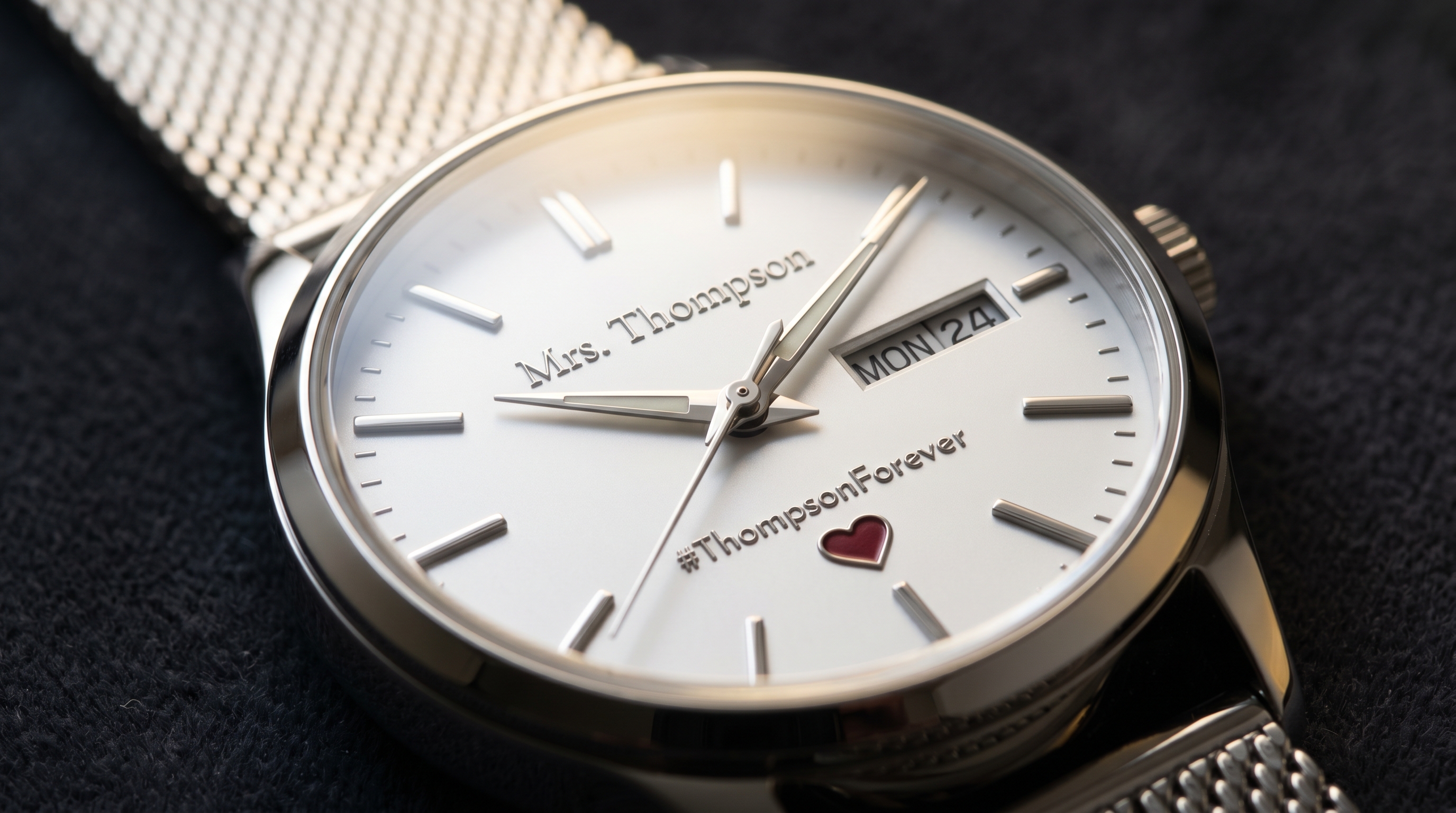 The Petal Promise — Minimalist White Bridal Watch Dial